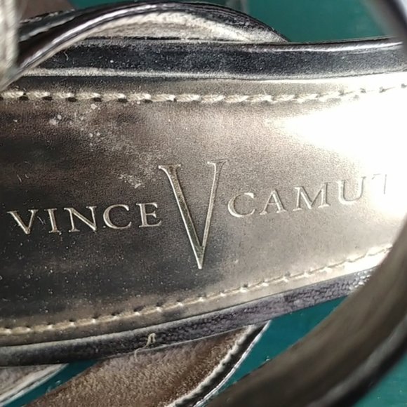 Vince Camuto Chocolate Brown Patent Leather Heels, Size 38 / 7.5 - Picture 15 of 15